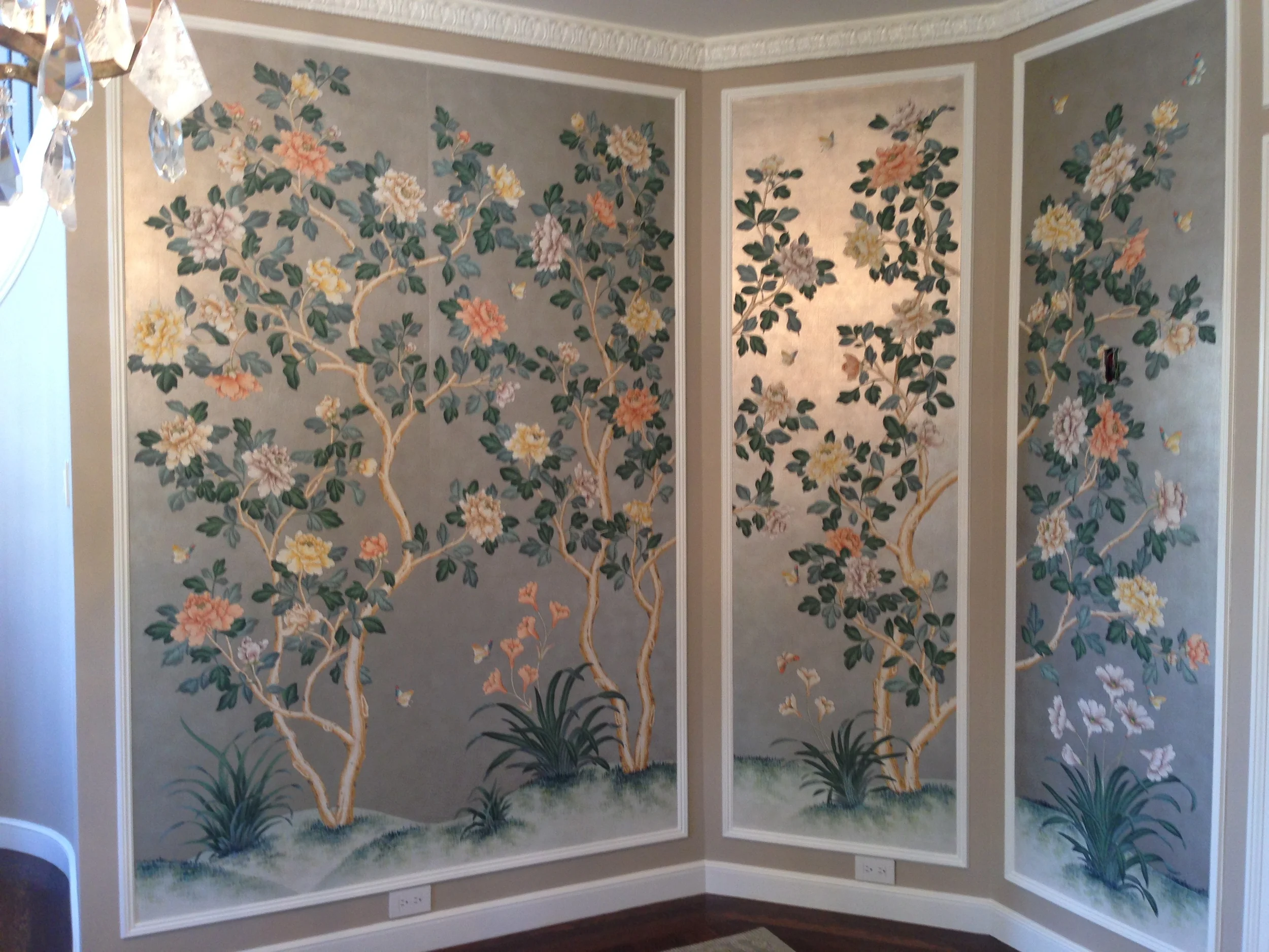 Gracie-Chinese Scenic with Metallic Pewter