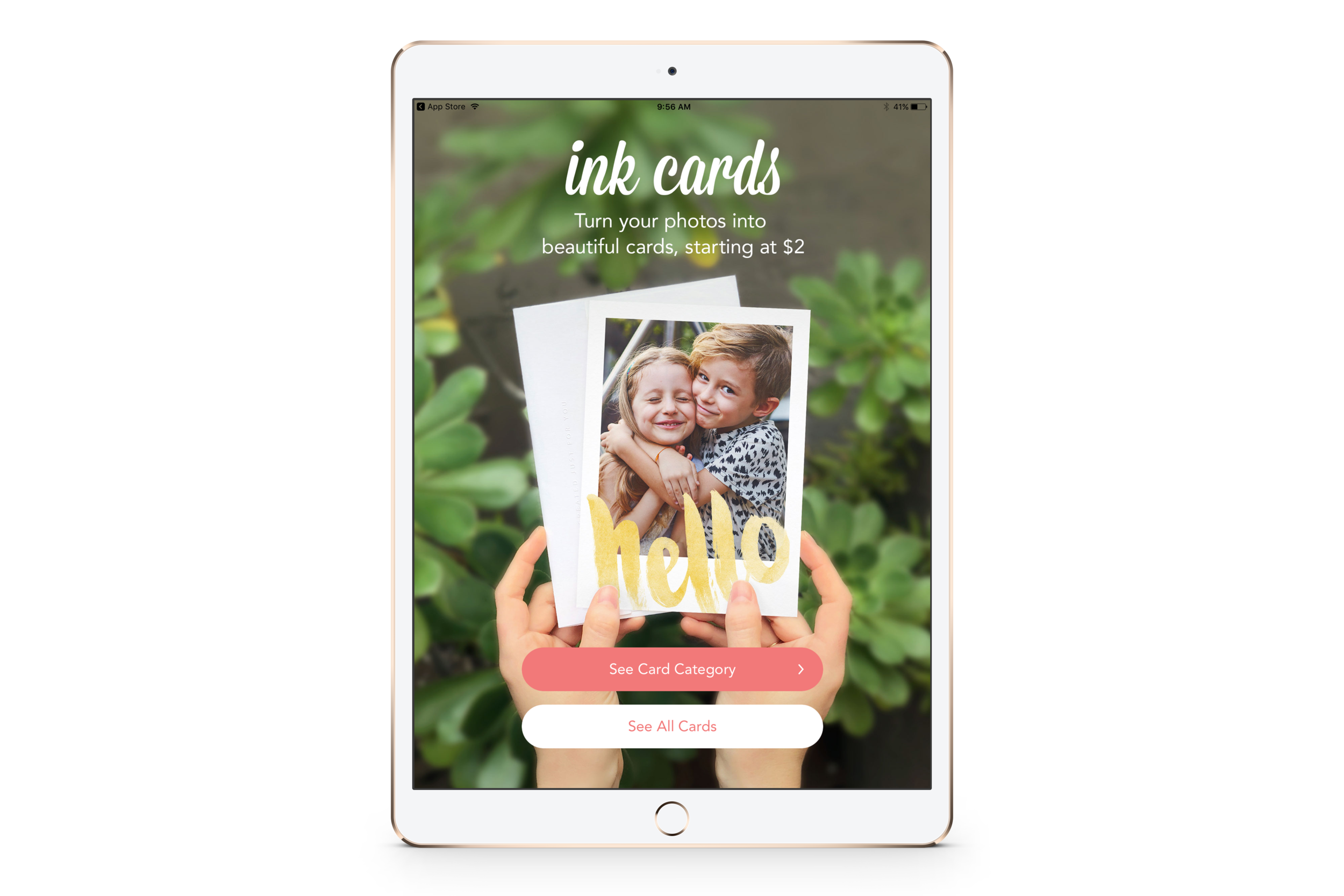  Selected NUX screen, marketing emails, and app store screens designed to promote the  Ink Cards  mobile app.  