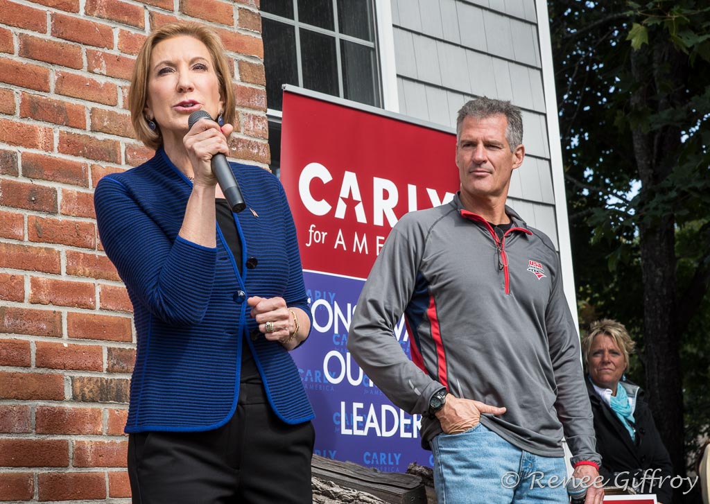 Carly Fiorina with former MA Senator Scott Brown, in Rye, NH