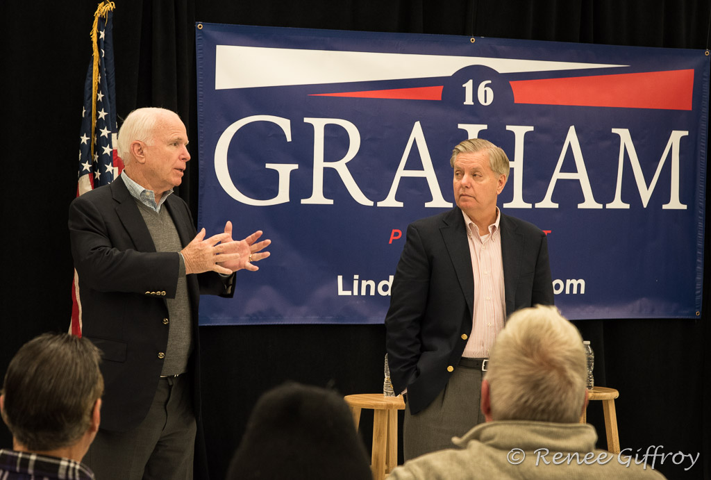 Lindsey Graham with Senator John McCain in Hookset, NH 