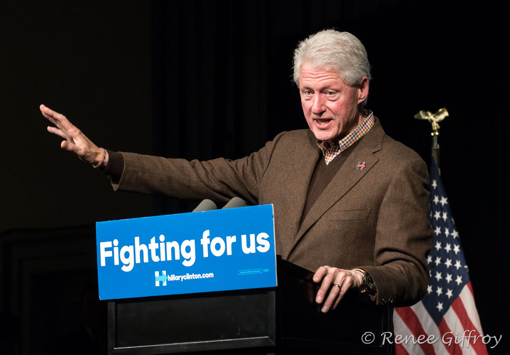 Bill Clinton supporting Hillary in Exeter, NH