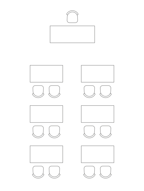 Bordoppsett konferanse: Klasserom