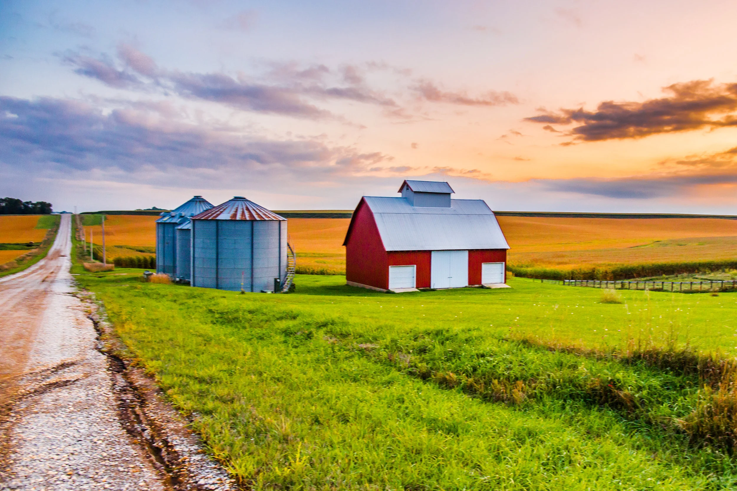 Sunset while reporting from Iowa. Photo by Audra Mulkern.