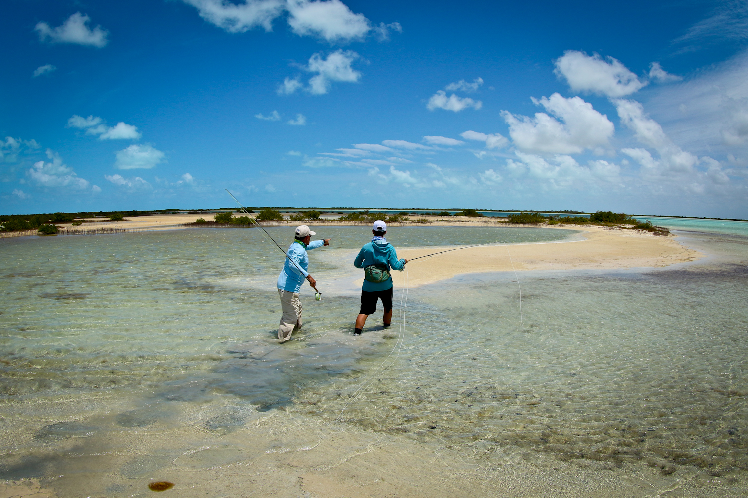 Some of the great habitat of the Crayo Cruz backcountry. Rafa sees a few Bonefish in this small lagoon.