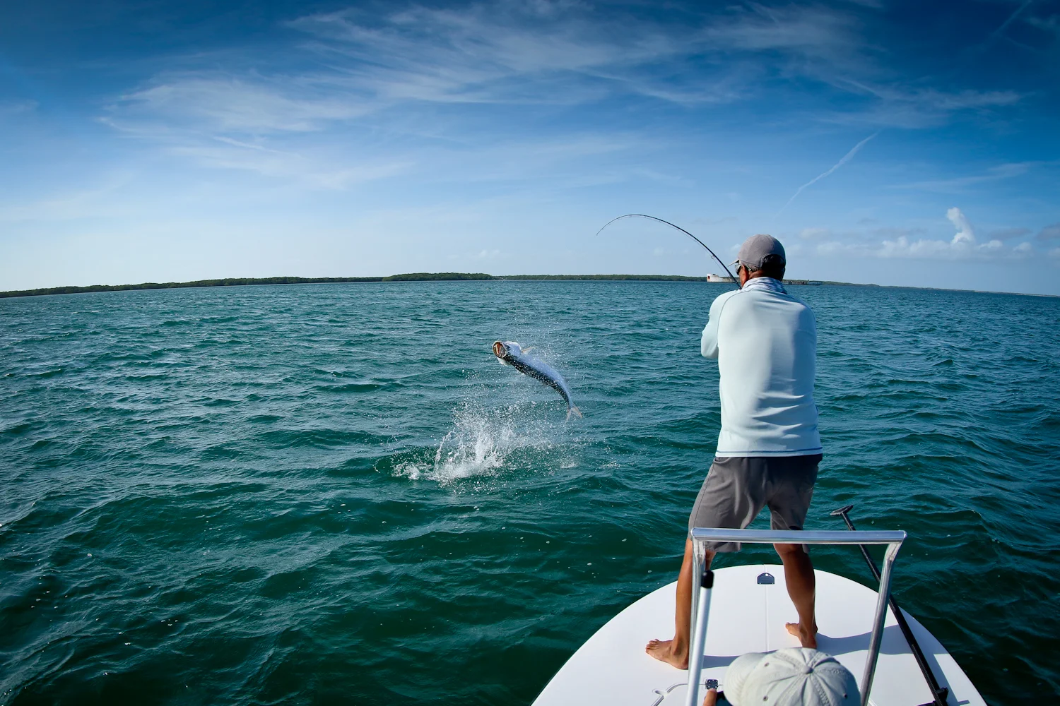 Thanks to our guide Elyses for this great capture of a fish I was fighting as it jumped near our skiff.