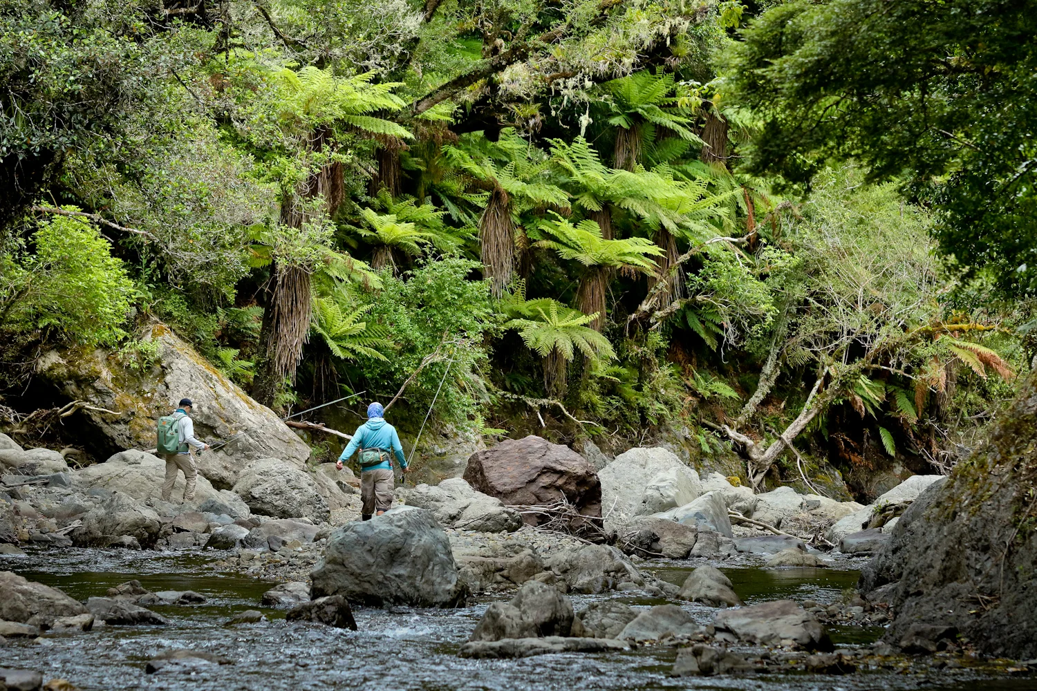 Working our way to places few other anglers have gone before.....