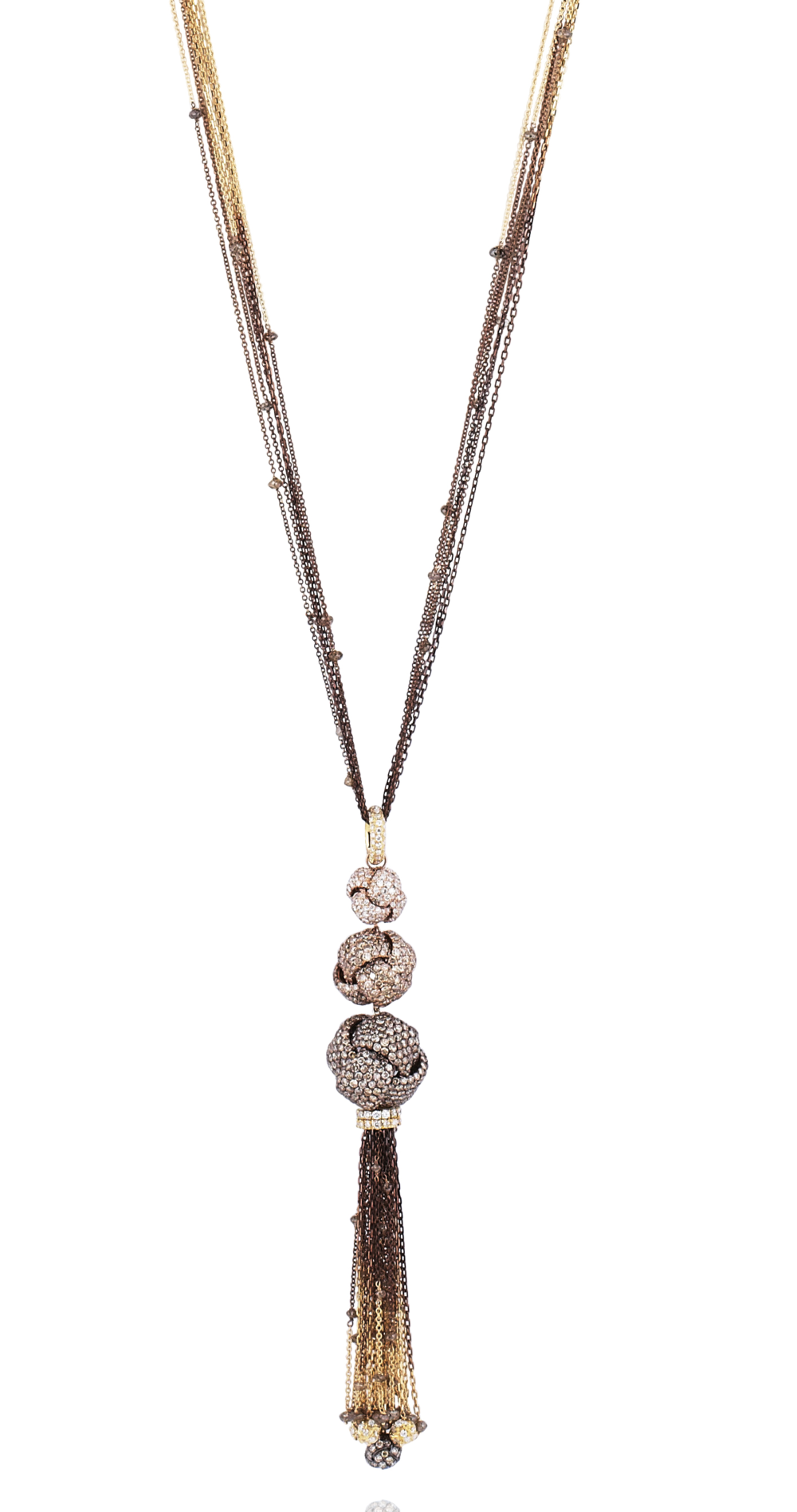 Diamond and Black Diamond Long Chain Round Tassel Pendant Necklace, The Gem  Palace Beekman New York - Fine Jewelry Rental Service