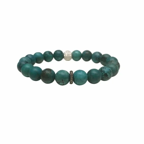 Turquoise with single diamond rondelle