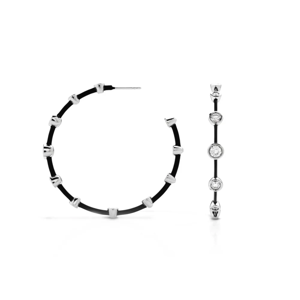 Sabbia Sabbia Fine Jewelry Black gold and Diamond Hoops