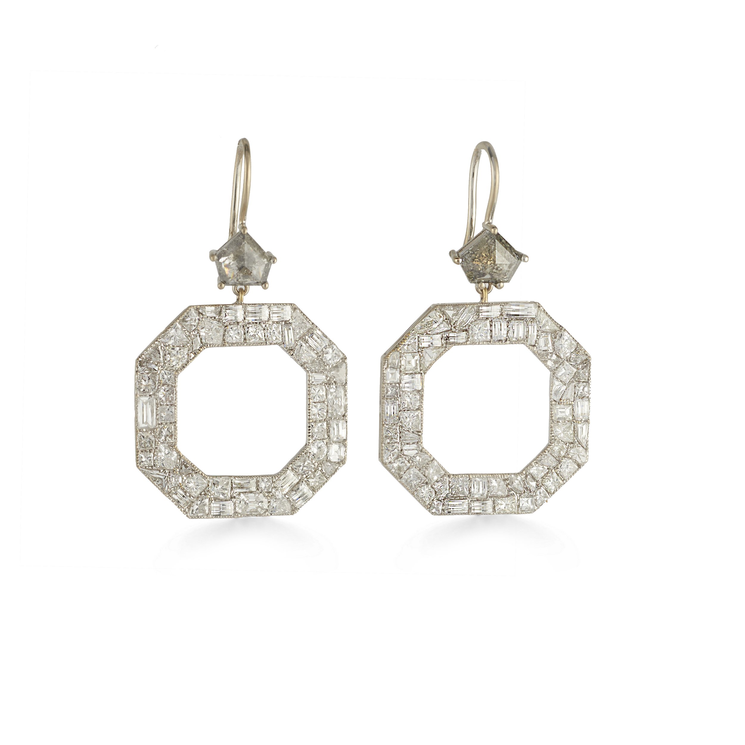 Mixed-Shape Octagon Earrings