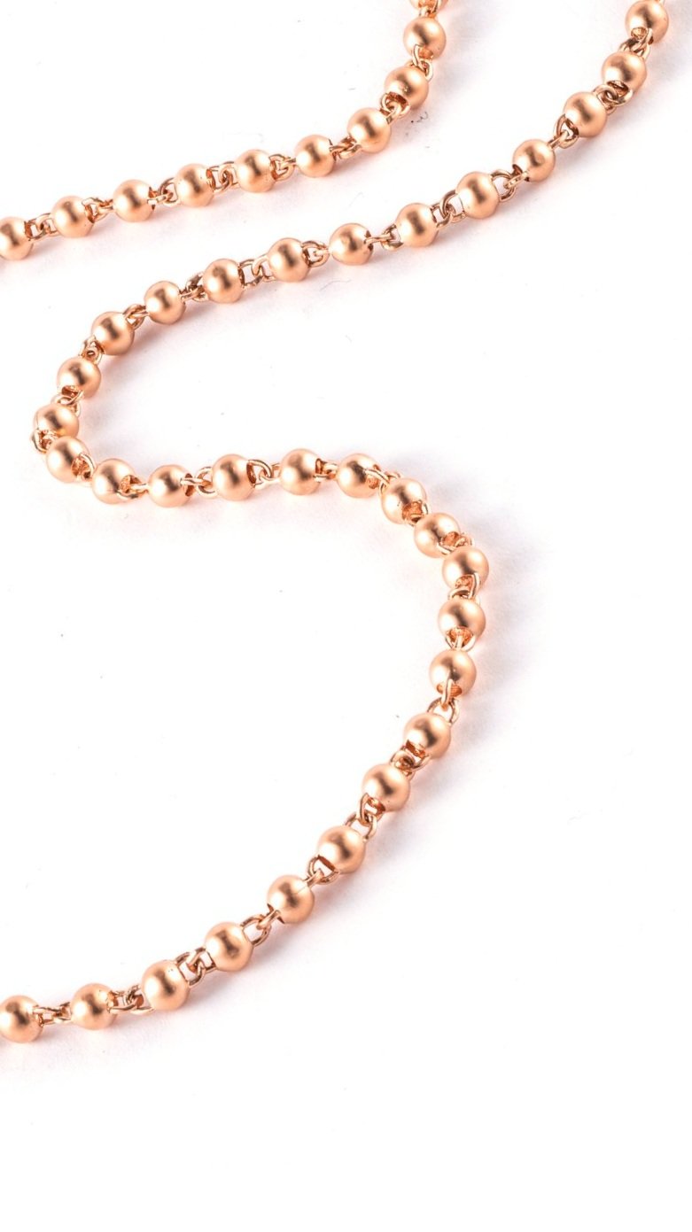 Sabbia Fine Jewelry - Sylva & Cie Rose Gold Ball Bead Chain