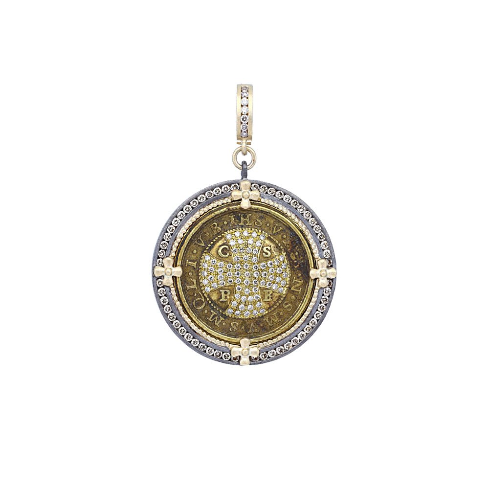Sabbia Fine Jewelry - Cynthia Ann Antique St Benedict Medal Pendant