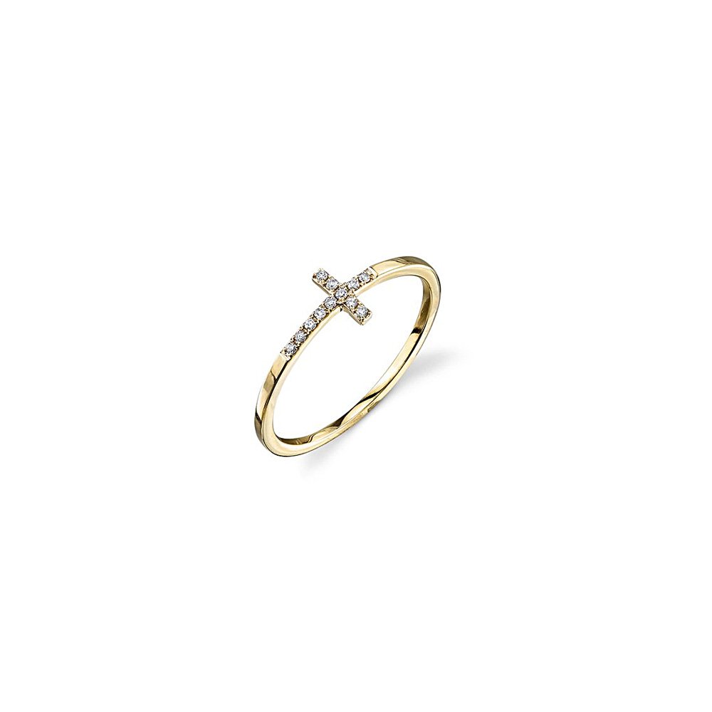 Sabbia Fine Jewelry - Sydney Evan Elongated Bent Cross Ring