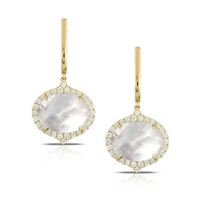 Mother of Pearl Oval Point Earrings