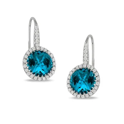 London Blue Topaz Circle Earrings