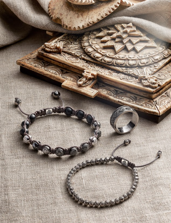 Macrame Bracelet Silver Shamballa Bracelet Dual Row Studded Cross