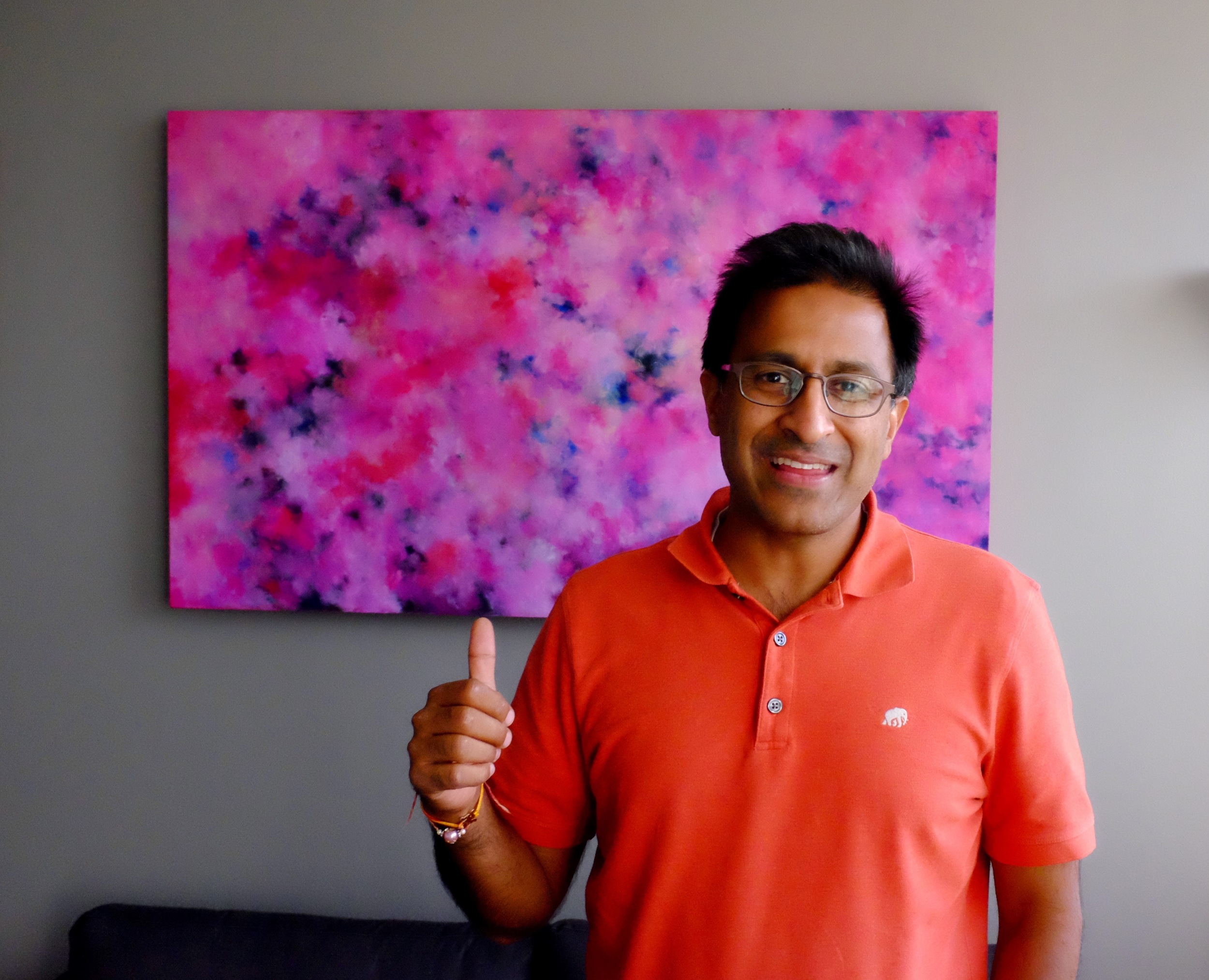 RAKESH (THE SNAPSTREAM PAINTING), 2015 31" x 51" CANVAS
