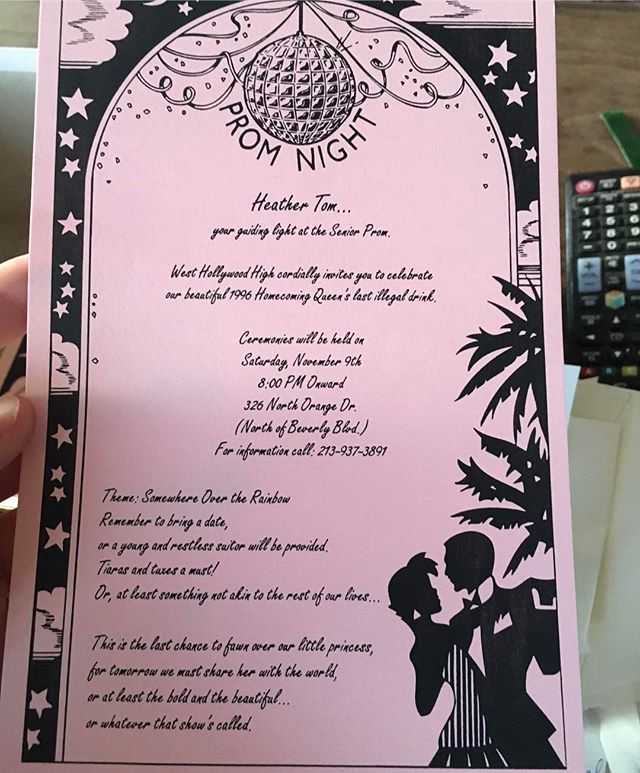 Ok- you're going to have to zoom in to read this- but this is my #prom invitation! I didn't go to my actual prom because I didn't go to actual high school- and most of my friends didn't go or certainly didn't go with the date of their choice- so I th