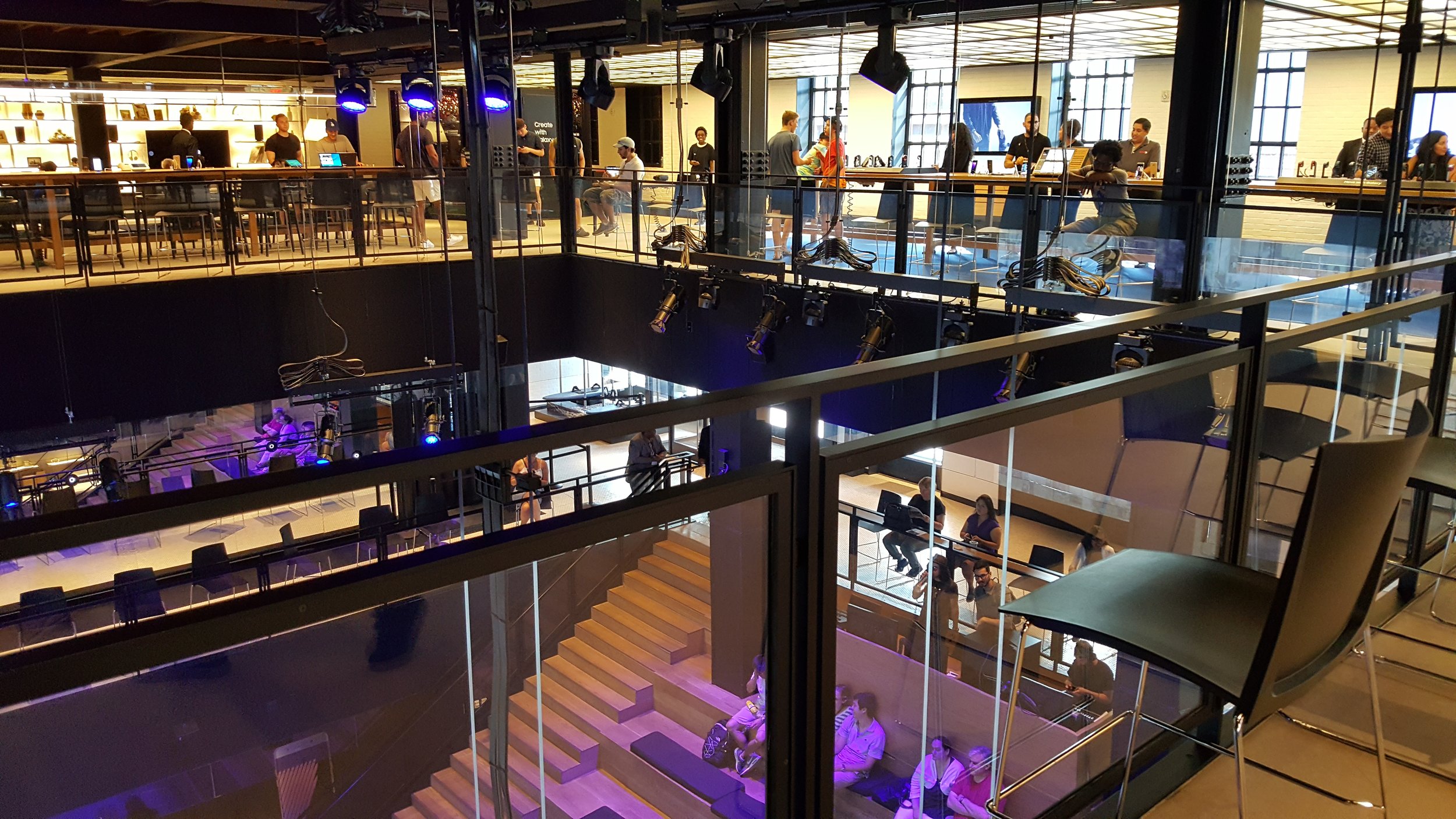 Samsung's 837 store in Manhattan's Meatpacking District provides tech support along with a dazzling display of technology-based entertainment and experiences.