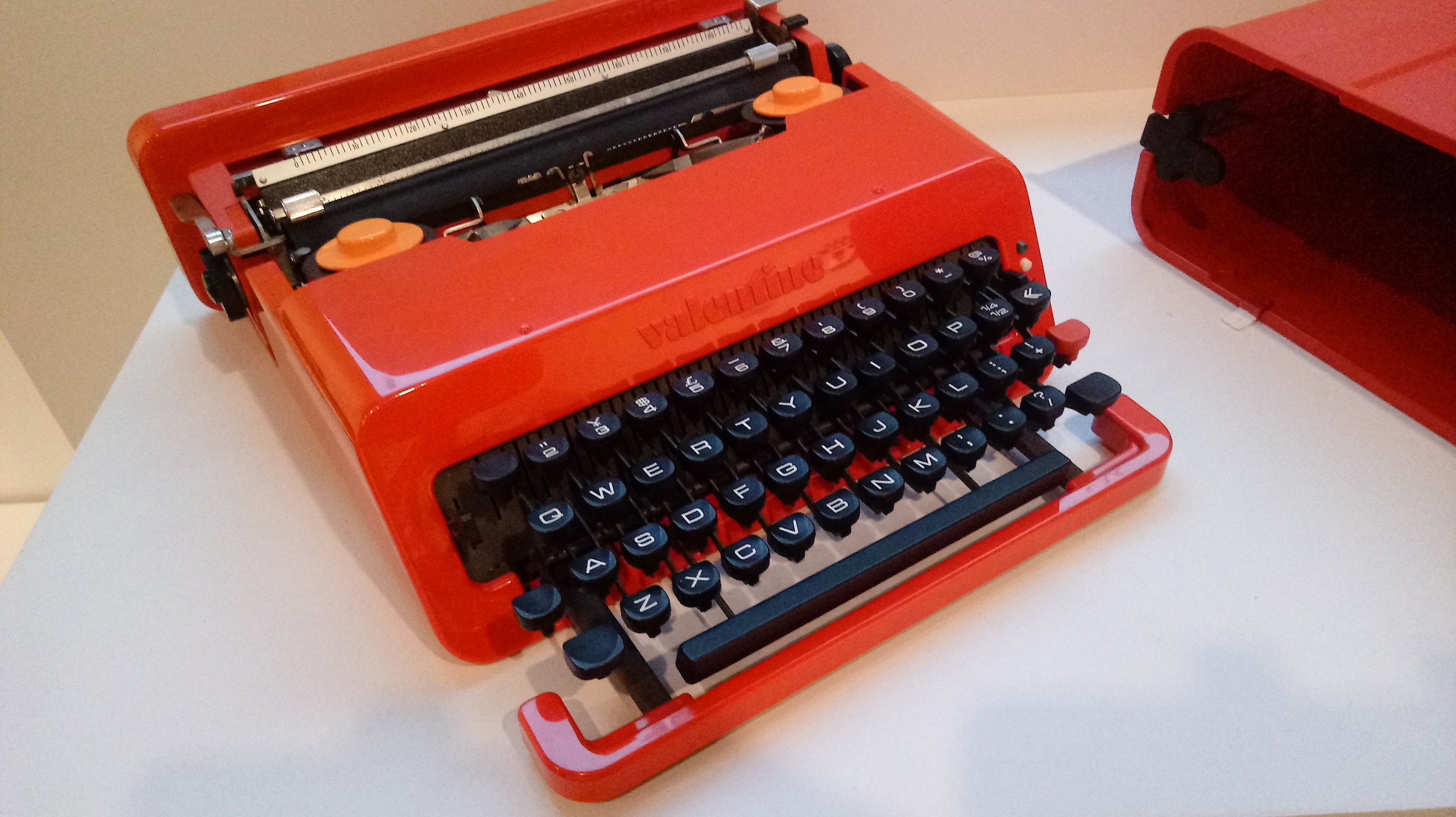 Lightweight and vibrant, the Valentine typewriter by Ettore Sottsass for Olivetti was a departure from the bulky and drab machines of the day and a forerunner to the colorful and playful iMac.