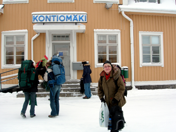 Inka outside the station