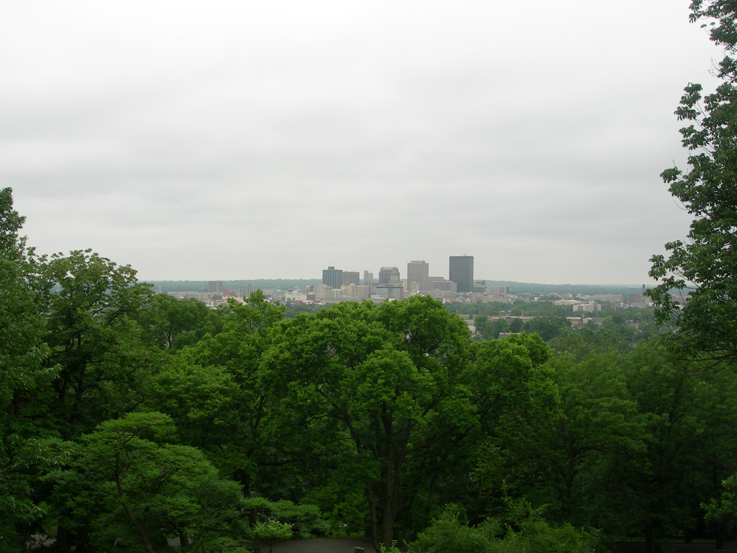 View of downtown Dayton / Woodland Cemetary