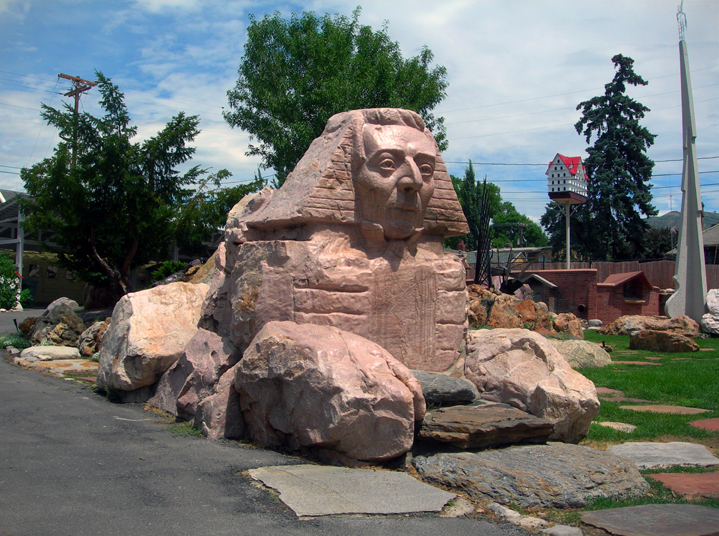 Joseph Smith as a sphinx / Gilgal Sculpture Garden, Salt Lake City, Utah