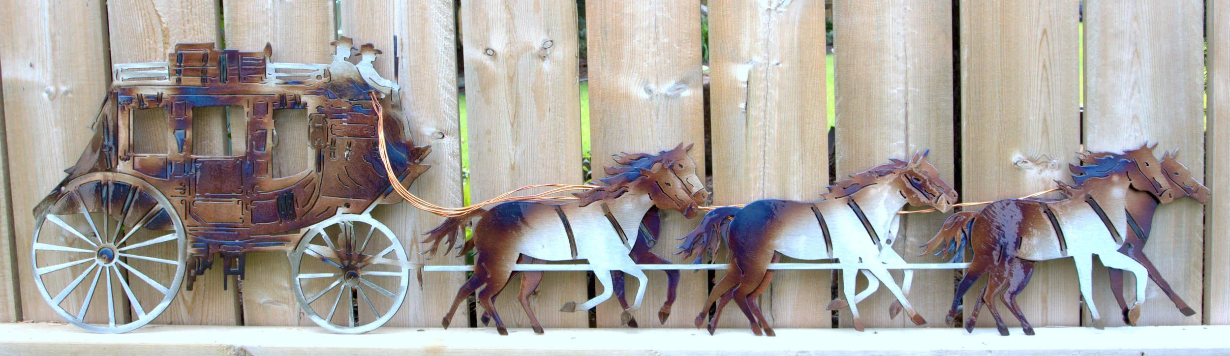 Stage Coach metal art 2