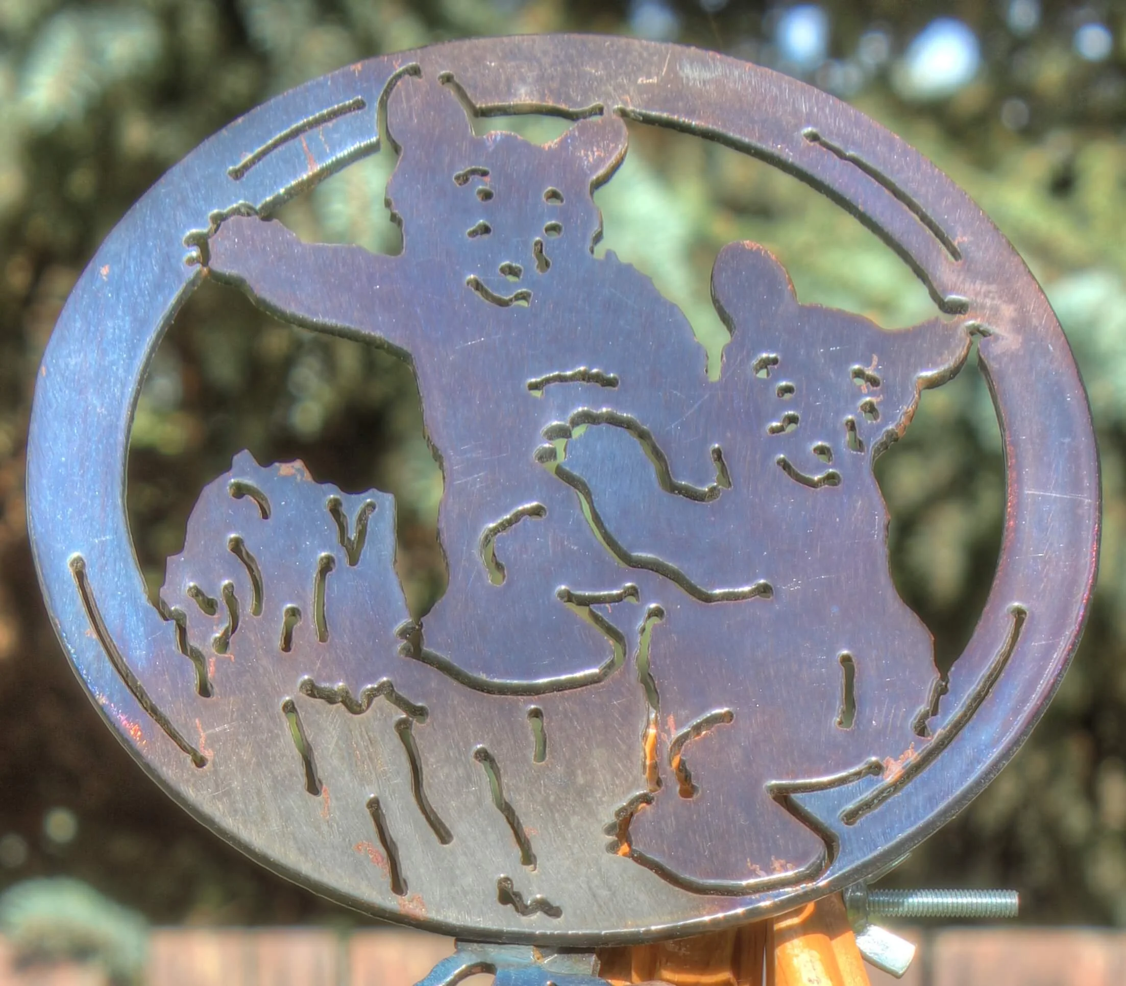 Baby Bears & Feathers metal art 5