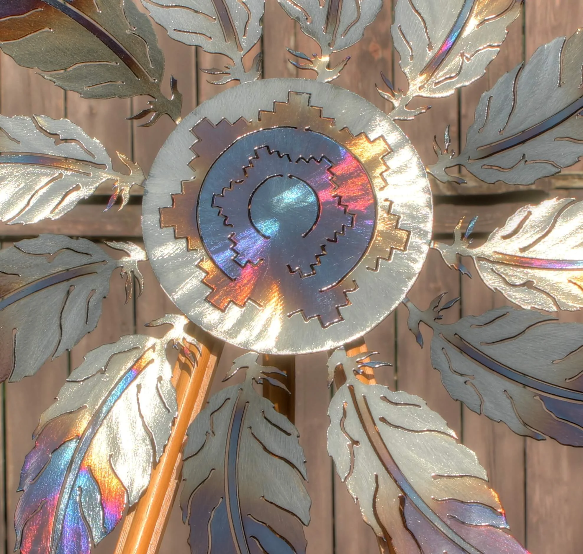Sun Concho 12 Feathers metal art 11
