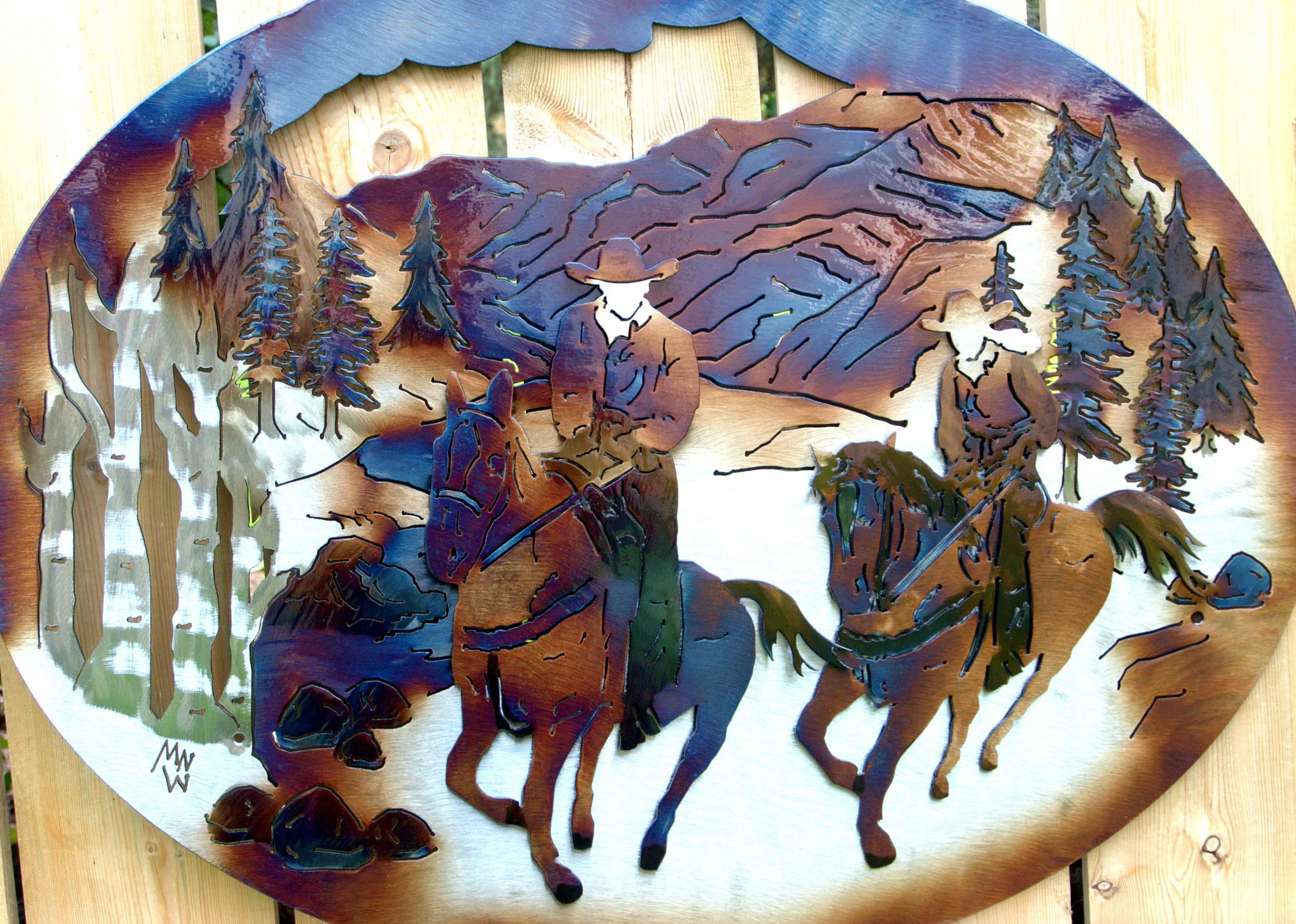 Trail Scene metal art