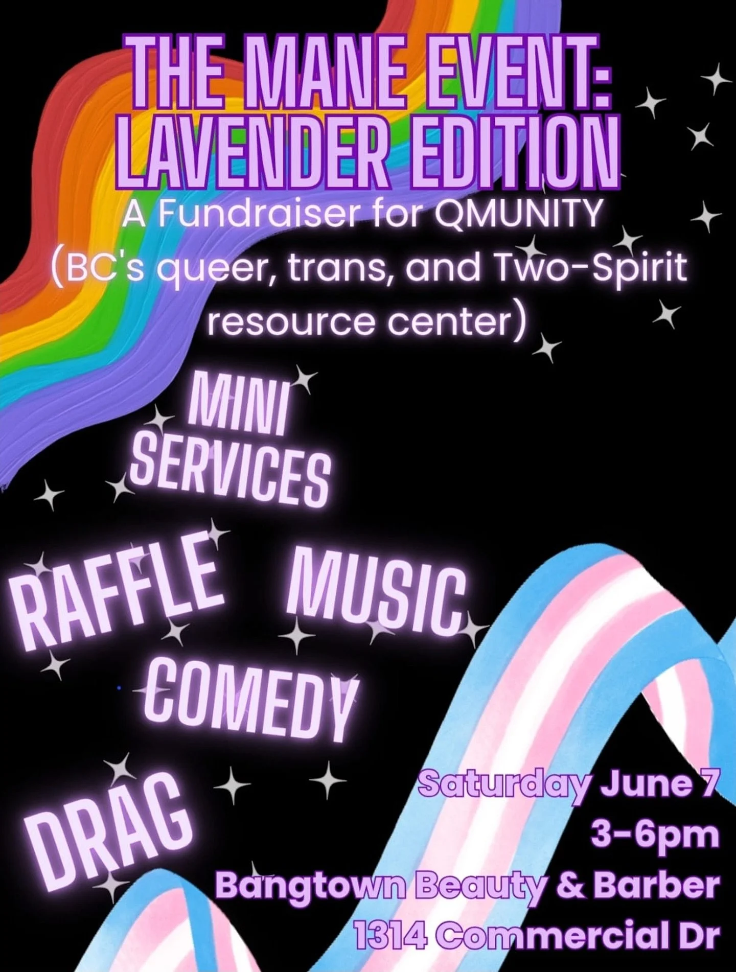 Mark your calendars and join us on Saturday June 7th for a special fundraising event!!
Bangtown is hosting an afternoon of fun to raise funds for @qmunity , a BC based queer, trans, and 2 spirit resource centre.
The work they do is so, so importa