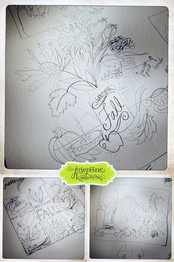 Some of Josephine Kimberling's sketchbook concepts for Lilla Rogers Global Talent Search, Round 2