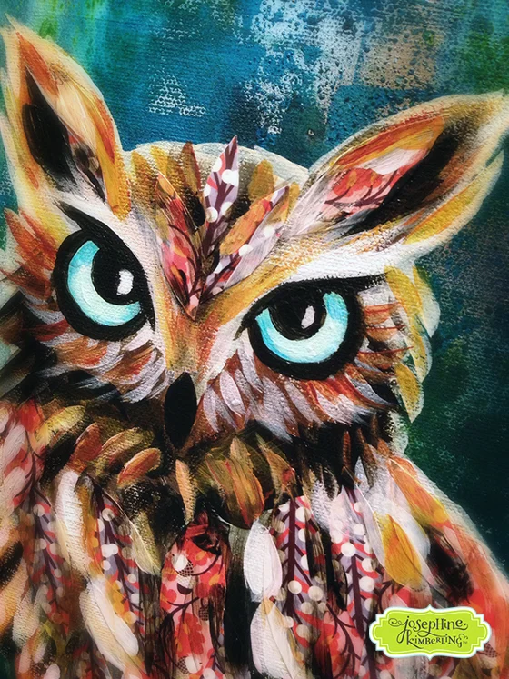 Owl painting by Josephine Kimberling