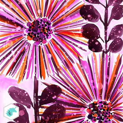 Josephine Kimberling's "Indian Summer Daisies" Artwork