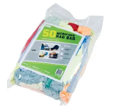 Retail Packed Microfiber Rag Bag - These lint-free microfiber rags are highly absorbent and launderable.