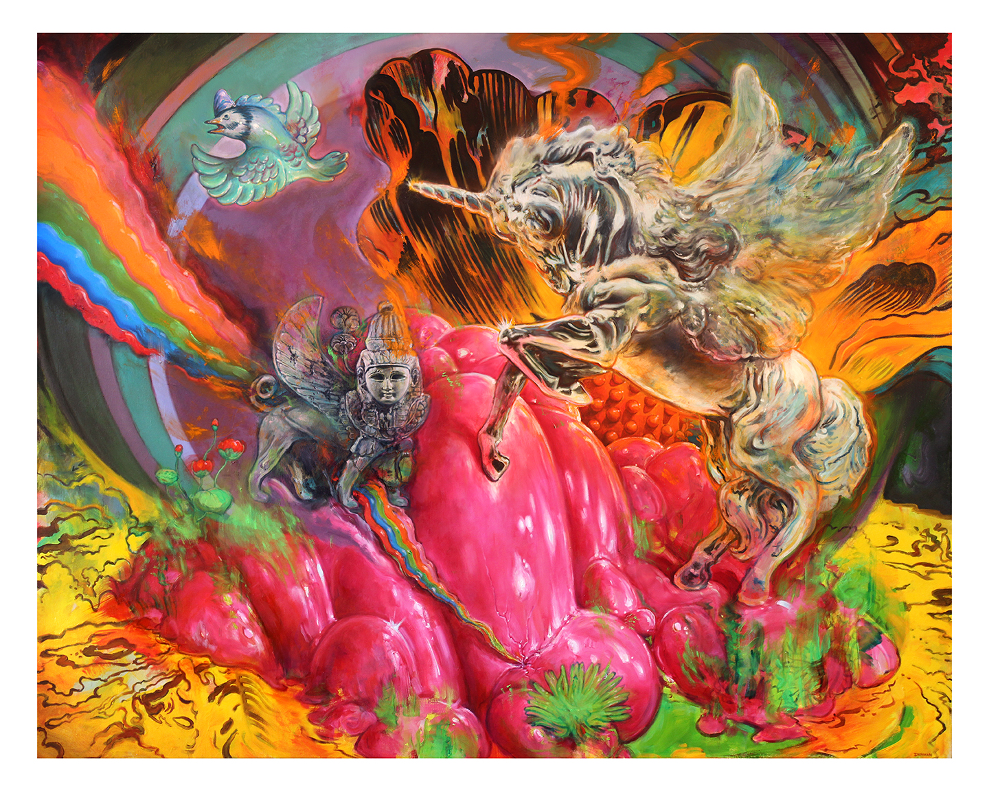This is an archival print of a recent oil painting called "Paradise Lost" from 2015. And soon-to-be featured in New American Paintings: South edition coming out in June or July! The Giclee Artist Print is printed on Moab Entrada Bright White paper, 290 gsm, 21.5 mil. Bright white, 100% cotton, slightly textured. Each print comes signed and numbered. Edition size: 50 Print size: 16 x 20 inches Image size: approx 14.75 x 18.5 inches Ships rolled in a tube. Comes with Free Priority Mail Shipping in the US! Thanks for looking!