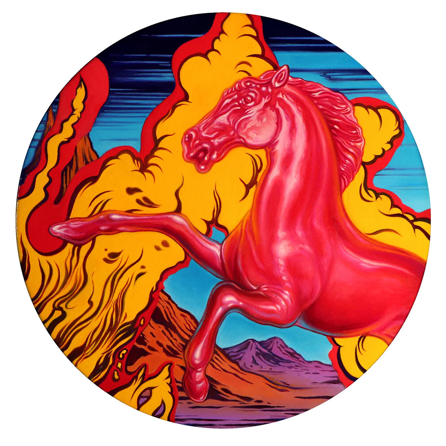 Fire on the Mountain Spooks the Red Stallion