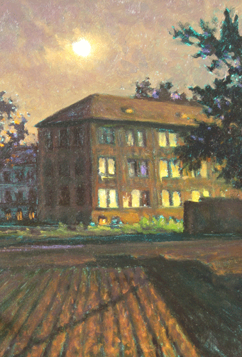 St. Elizabeth's, Full Moon, 16 x 12 | oil on canvas
