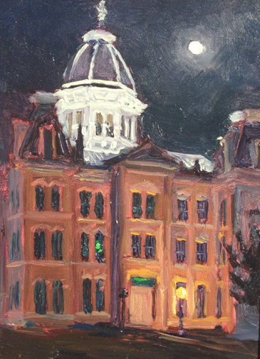 A Different Kind of Madhouse, Marfa, Texas, 14 x 10 oil on panel