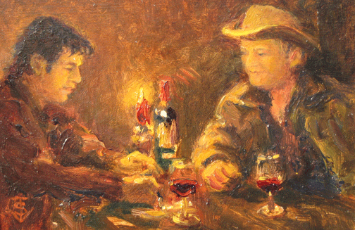 The Conversation, 6 x 8 | oil on panel
