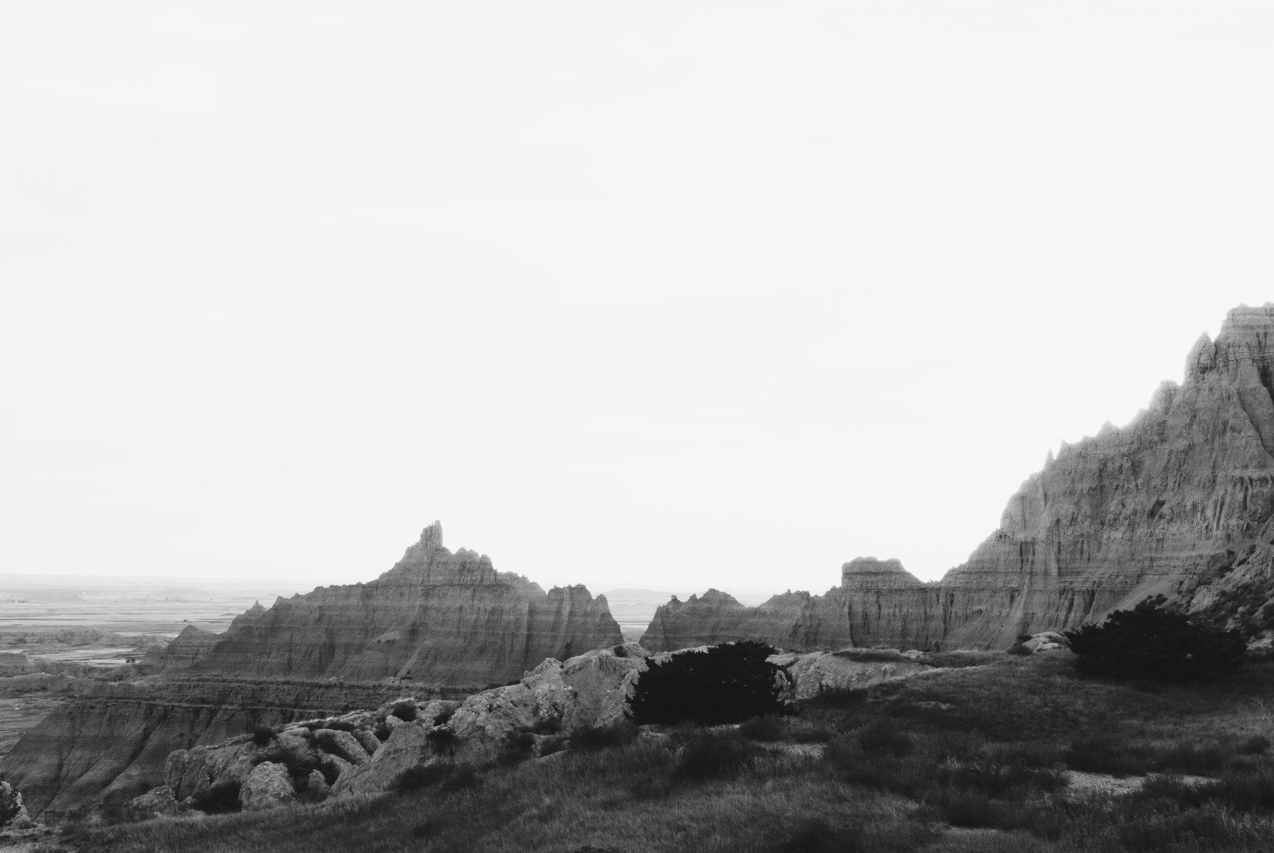 the badlands - b+w