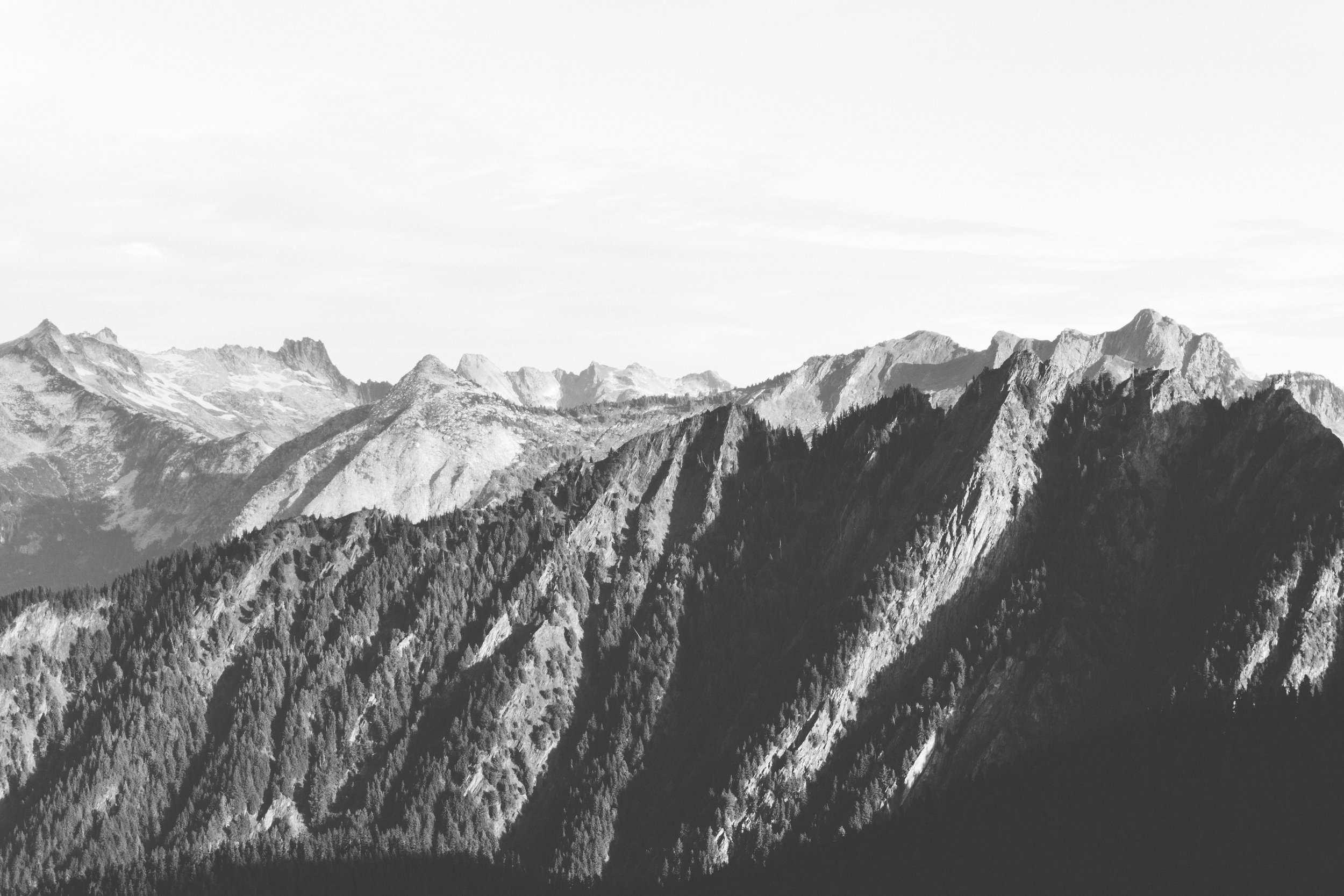 hidden lake lookout - b+w