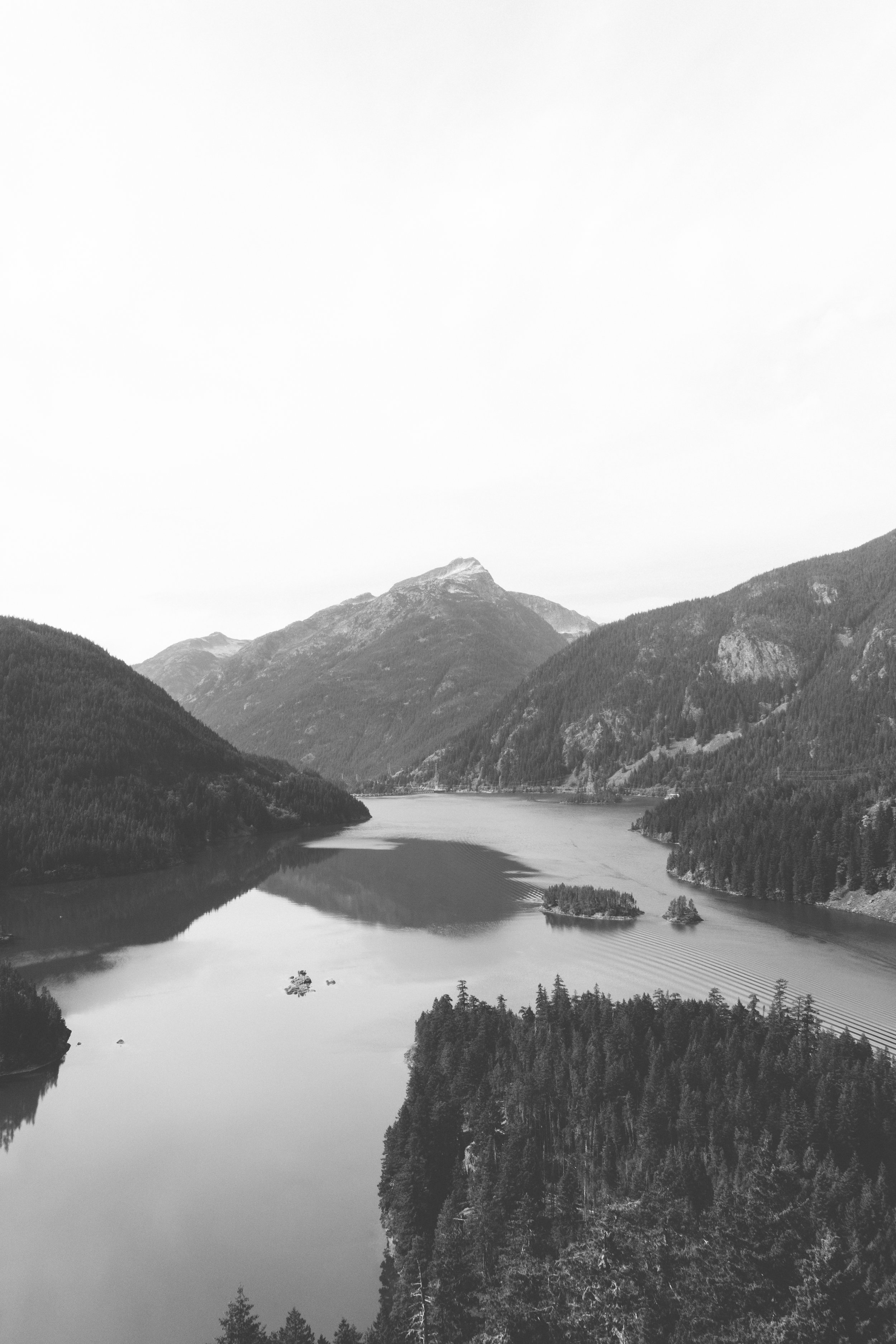 diablo lake overlook - b+w
