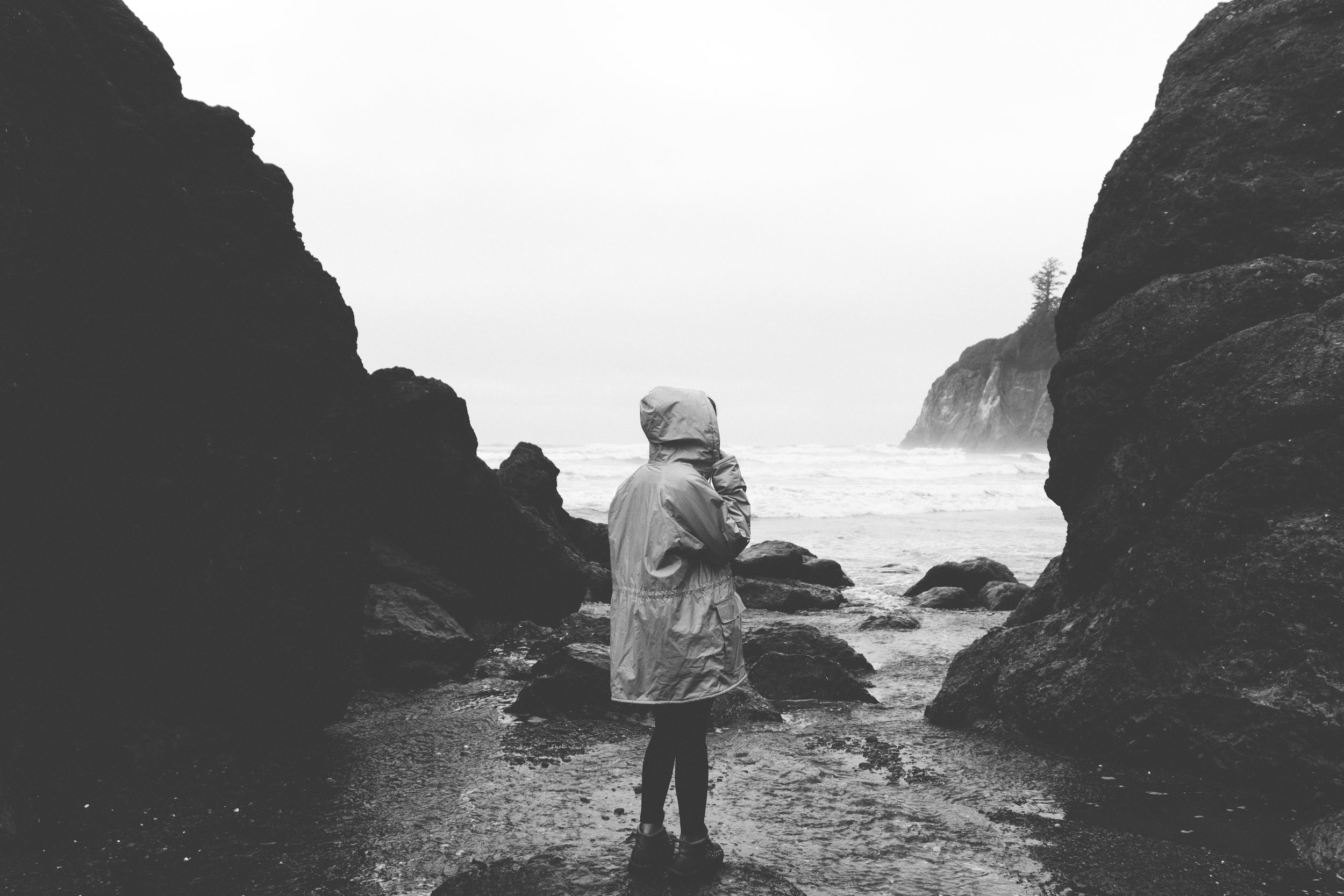 ruby beach - b+w
