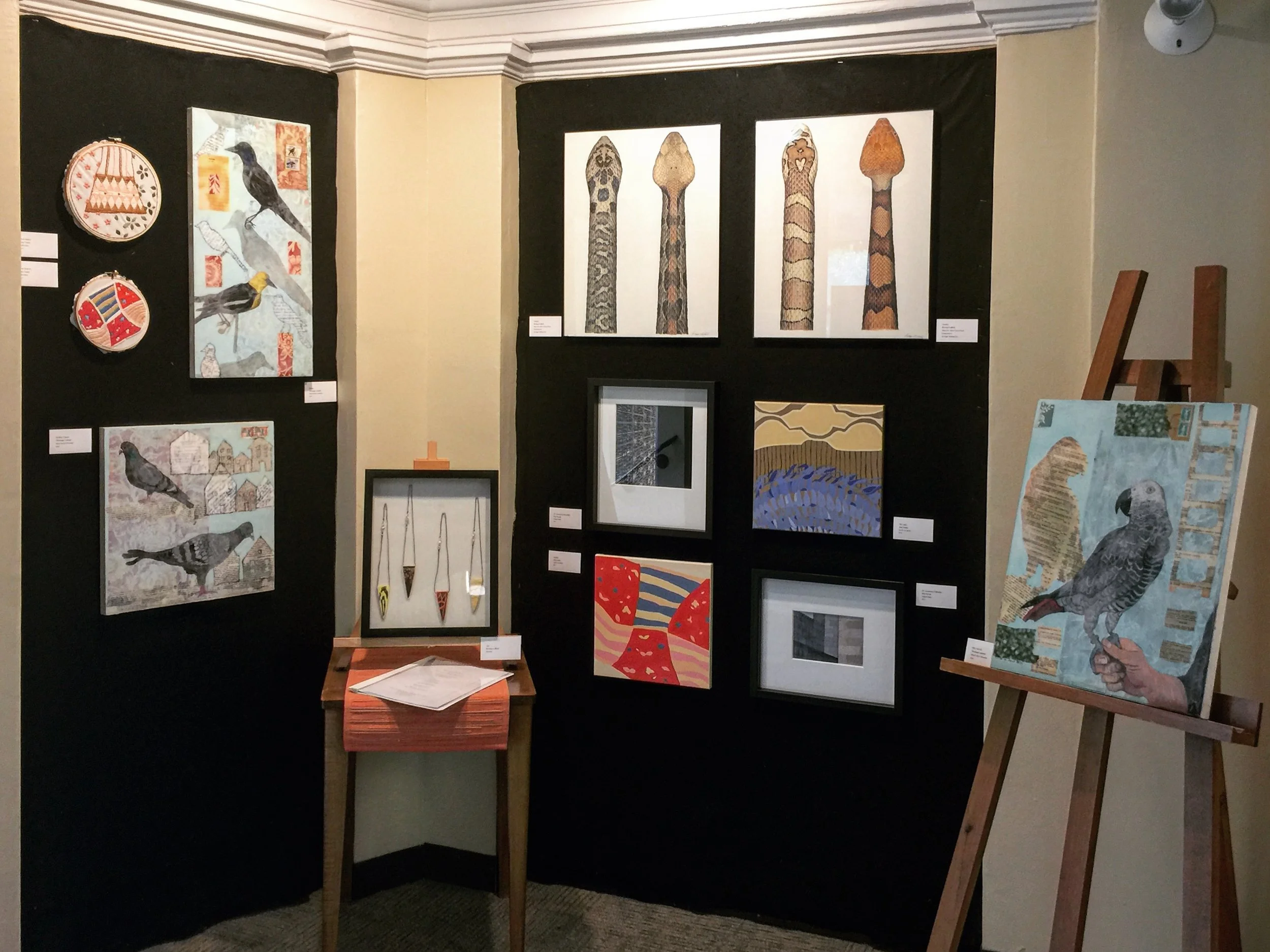 Installation view from July Faculty Show at the Wayland Library