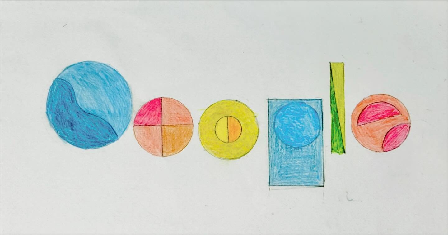 #ArtistoftheWeek for May 6th. Artist: Zoe. Grade: 8. Medium: Colored Pencil. #GoogleDoodle in the artistic style of @louisedespont as prep for our artistic style unit. #howdoweleaveourmark #voiceandchoice @Wayland_MS