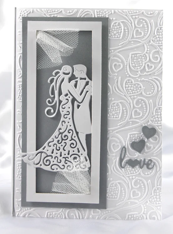 A handmade wedding card--Contact EC Papercrafts to create your own one-of-a-kind card for that special occasion!