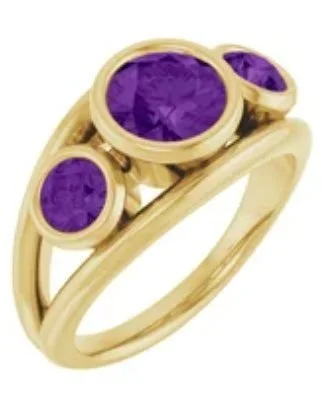 Bezel Set Faceted Stone Ring Image