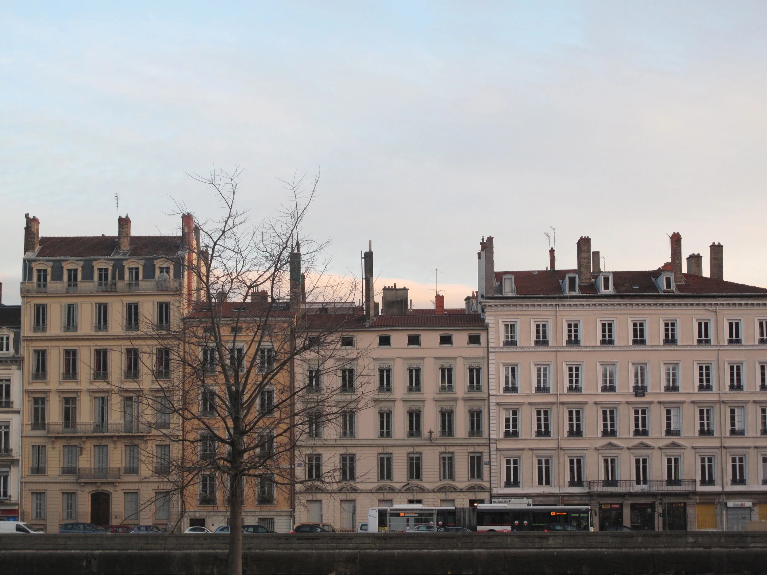 Lyon houses by the river, France